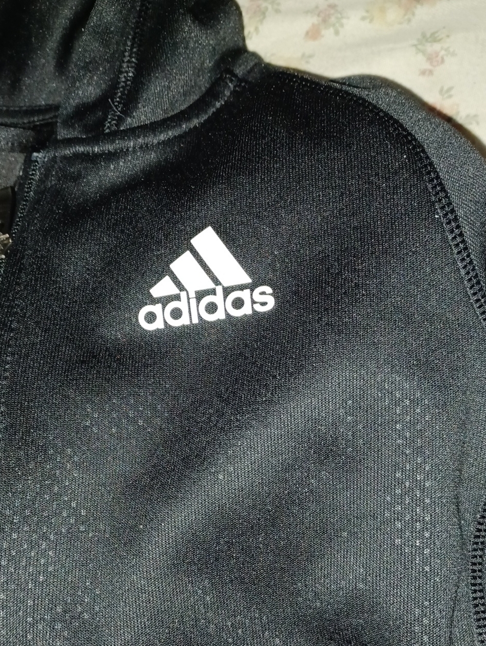 Adidas Kids Black Zip-Up Hoodie Jacket Size 8